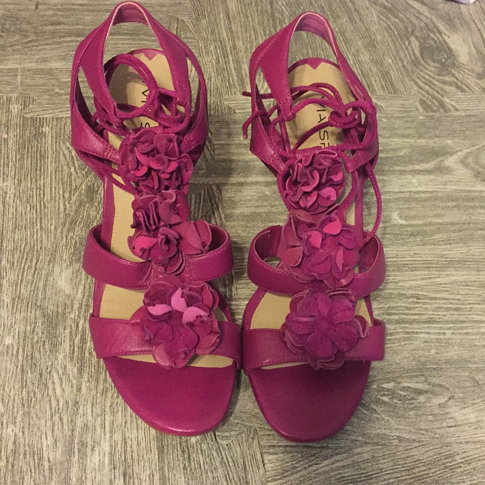 Via Spiga Magenta Strappy Heels